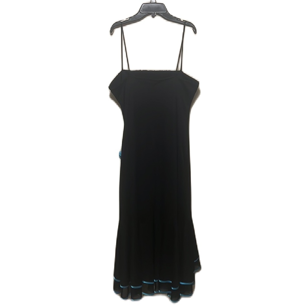 CATO, Wrap Style, Lining, Sleeveless, Floral Dress, Black/Turquoise, Size 14 - Picture 3 of 11